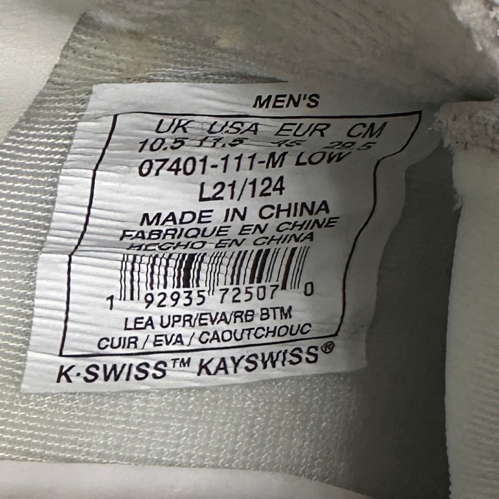 KSwiss Classic White low leather Sneakers. - Picture 8 of 8